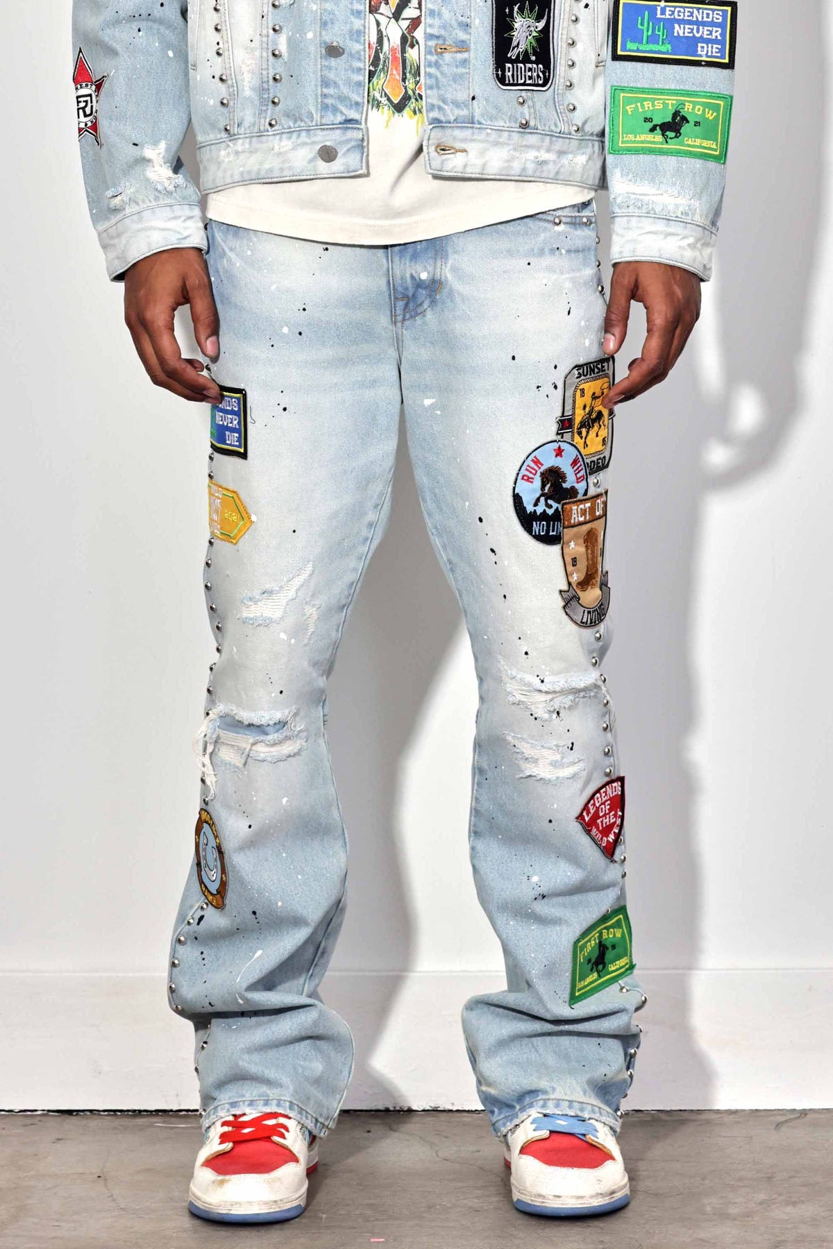 ACT OF LIVING RODEO WASHED DENIM PANTS | First Row