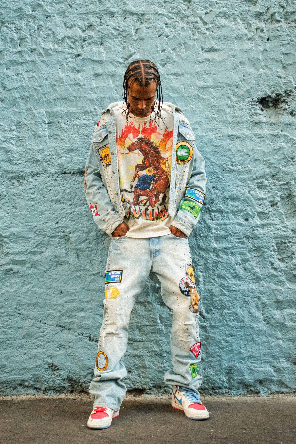 ACT OF LIVING RODEO WASHED DENIM PANTS | First Row