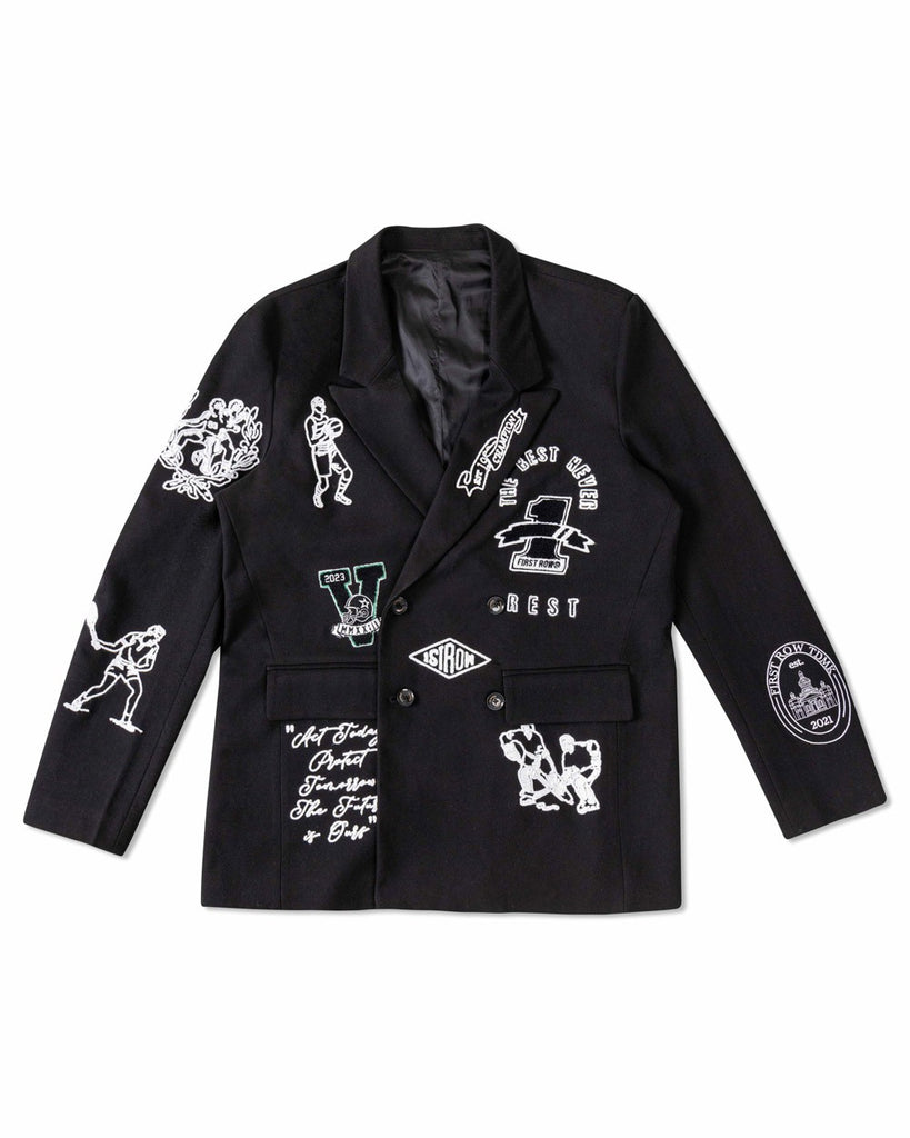 MULTI PATCHES DOUBLE BREASTED  BLAZER
