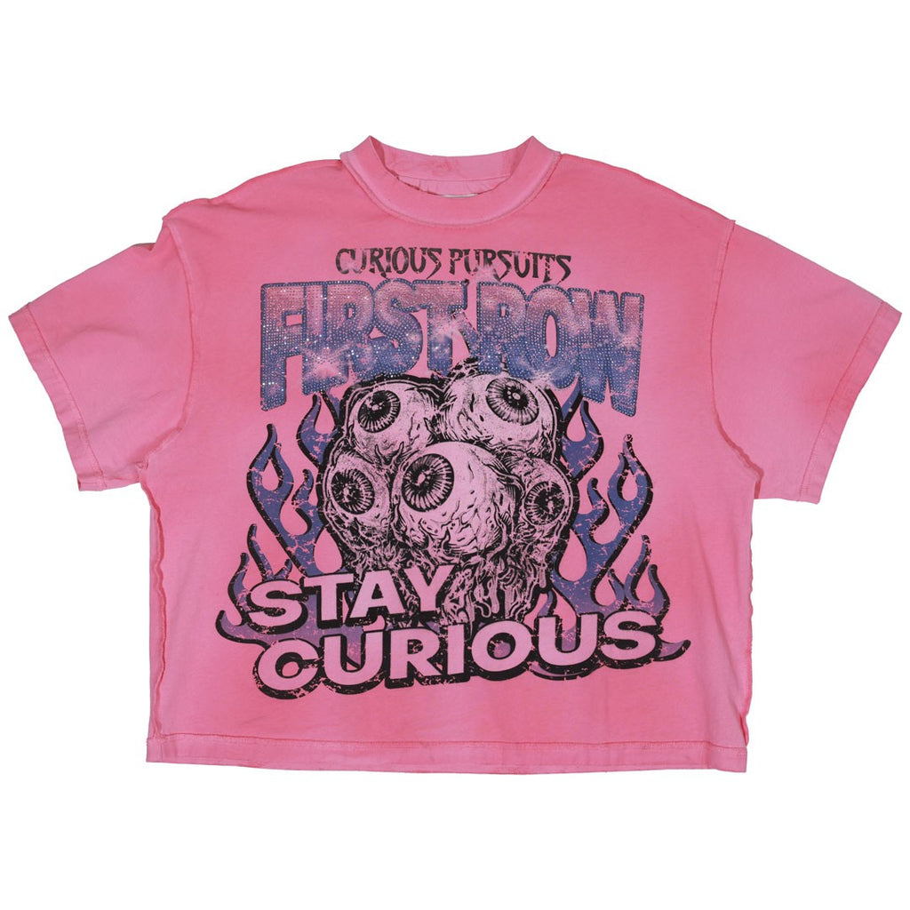 STAY CURIOUS EYEBALLS CROPPED TEE