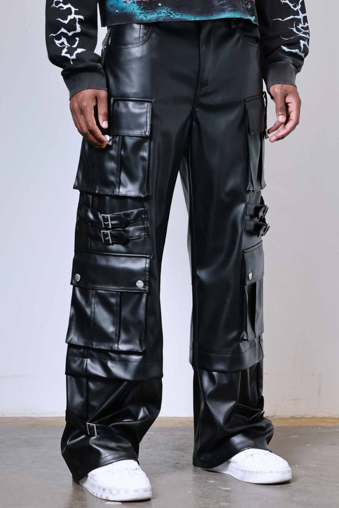PU Y2K UTILITY CARGO PANTS