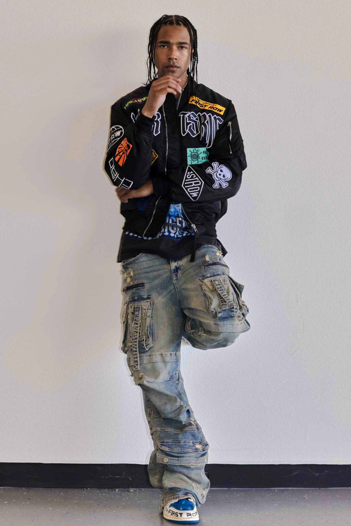 CAUTION MULTI PATCHES MA-1 JACKET