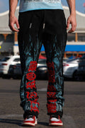 WAKE UP AND BE FIERCE FLAME APPLIQUE STACK JOGGER