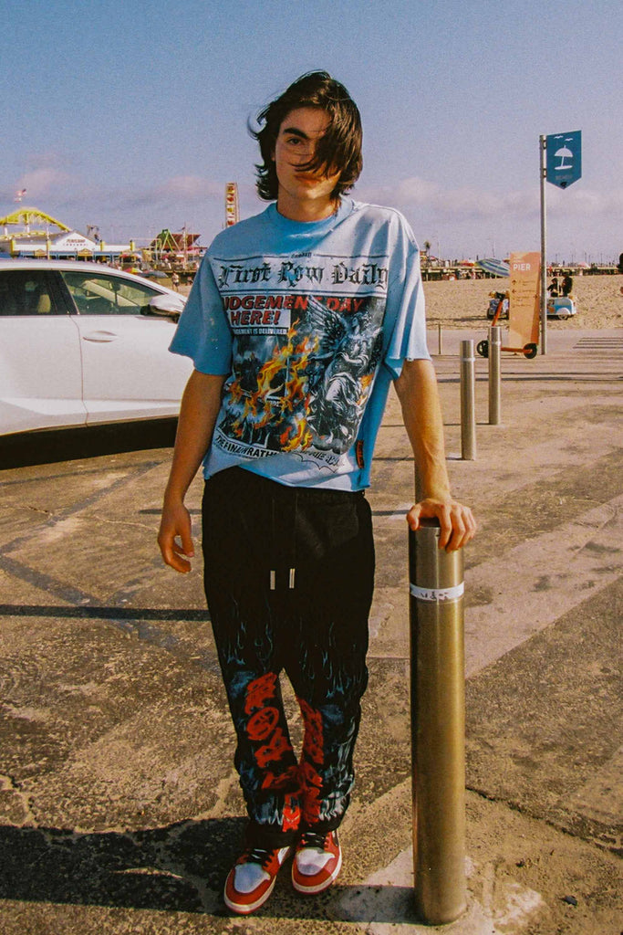 WAKE UP AND BE FIERCE FLAME APPLIQUE STACK JOGGER