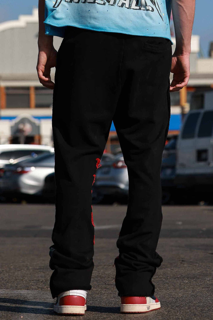 WAKE UP AND BE FIERCE FLAME APPLIQUE STACK JOGGER