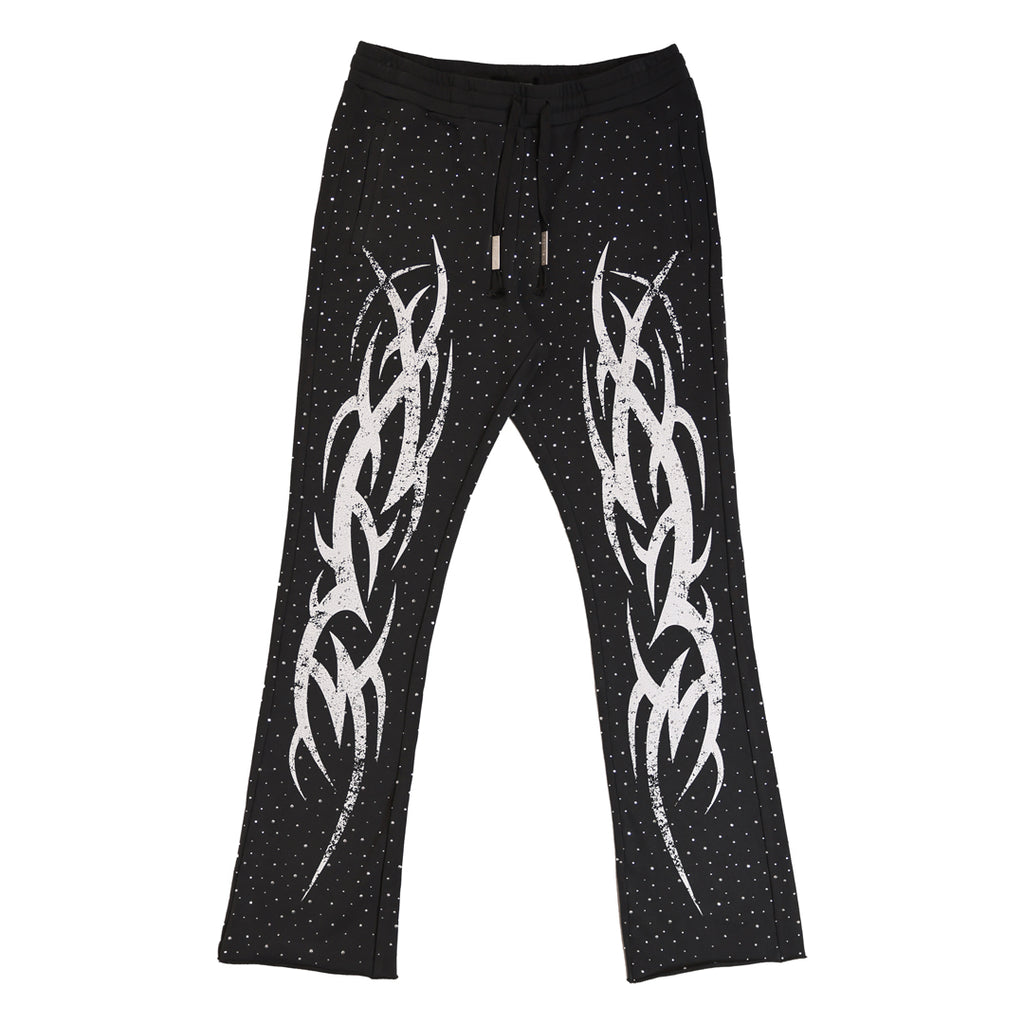 Y2K TRIBAL ALLOVER STUD STACK JOGGER