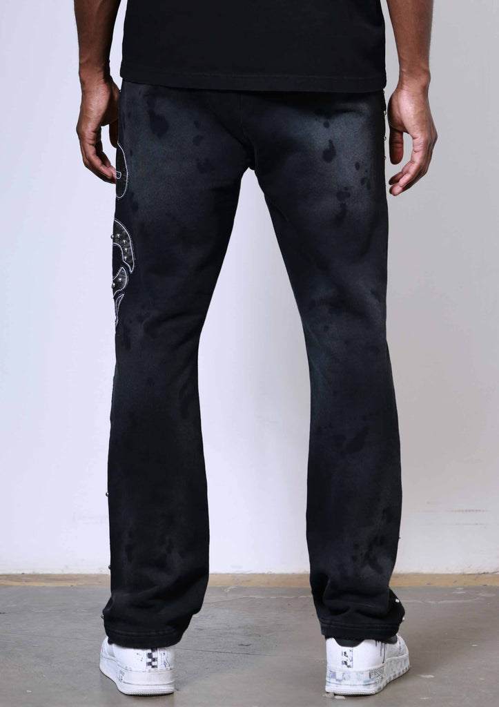 WAKE UP AND BE FIERCE APPLIQUE STACK JOGGER