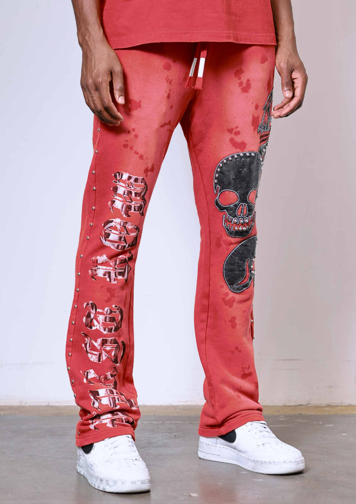 WAKE UP AND BE FIERCE APPLIQUE STACK JOGGER