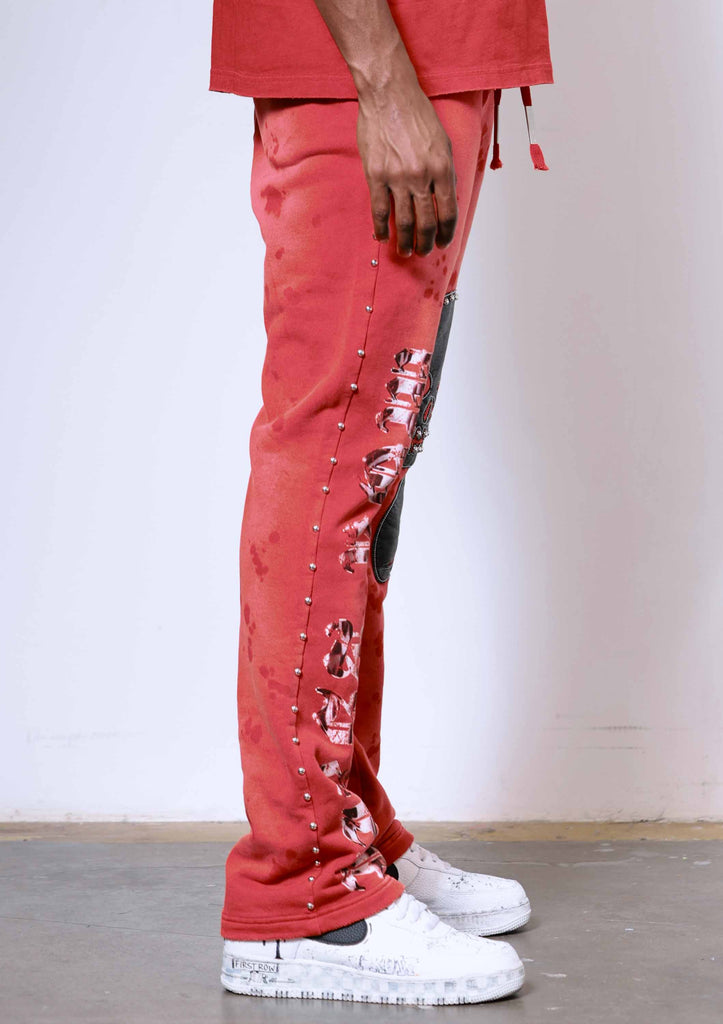 WAKE UP AND BE FIERCE APPLIQUE STACK JOGGER