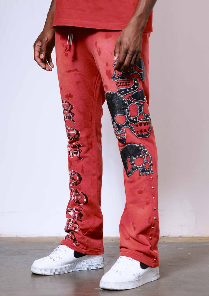 WAKE UP AND BE FIERCE APPLIQUE STACK JOGGER