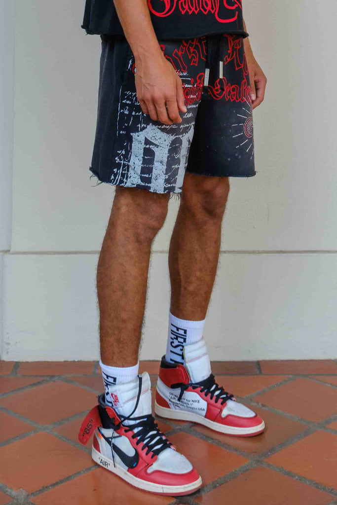 FAITH DEALER A SACRED VOW HALO SHORTS