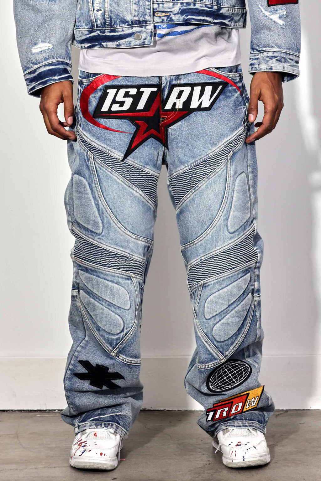 FAST LIFE WASHED DENIM Y2K PANTS