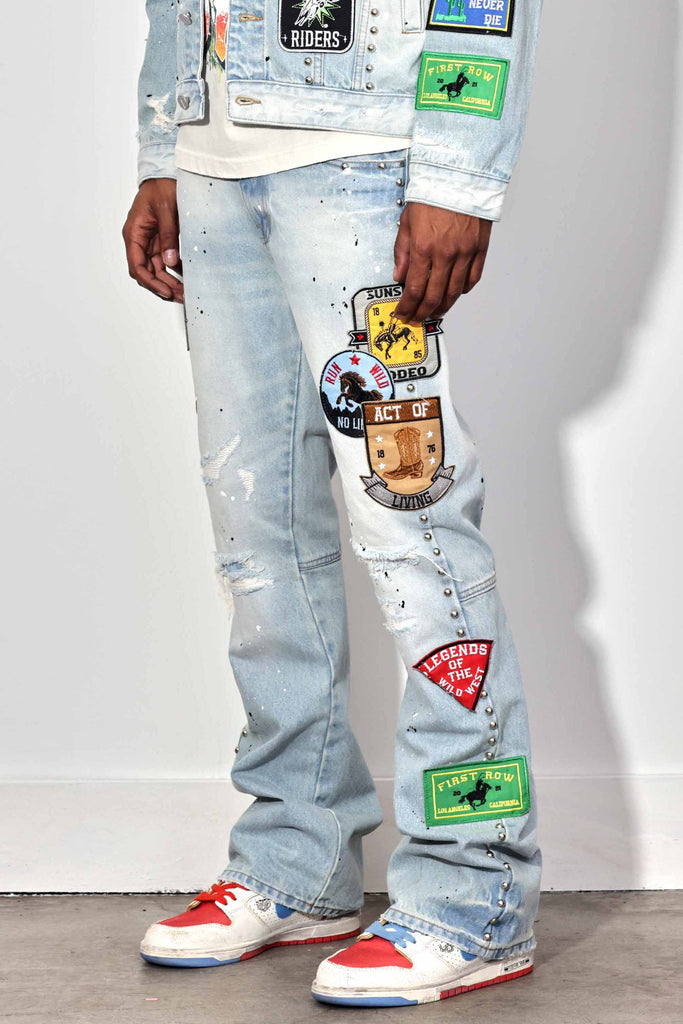ACT OF LIVING RODEO WASHED DENIM PANTS