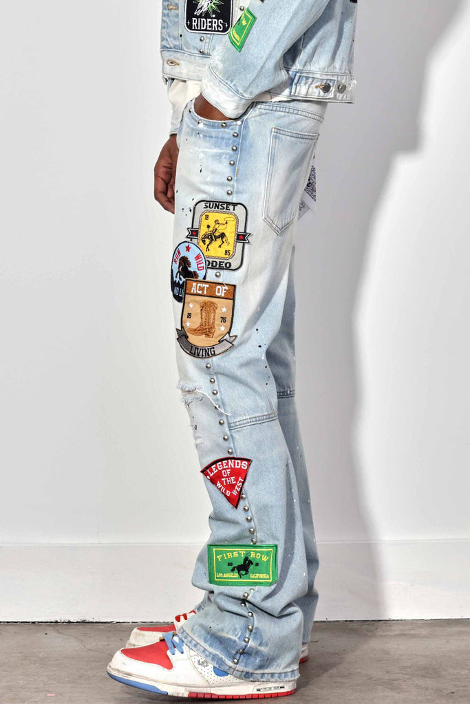 ACT OF LIVING RODEO WASHED DENIM PANTS