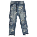 UTILITY CARGO REPAIR DENIM PANTS