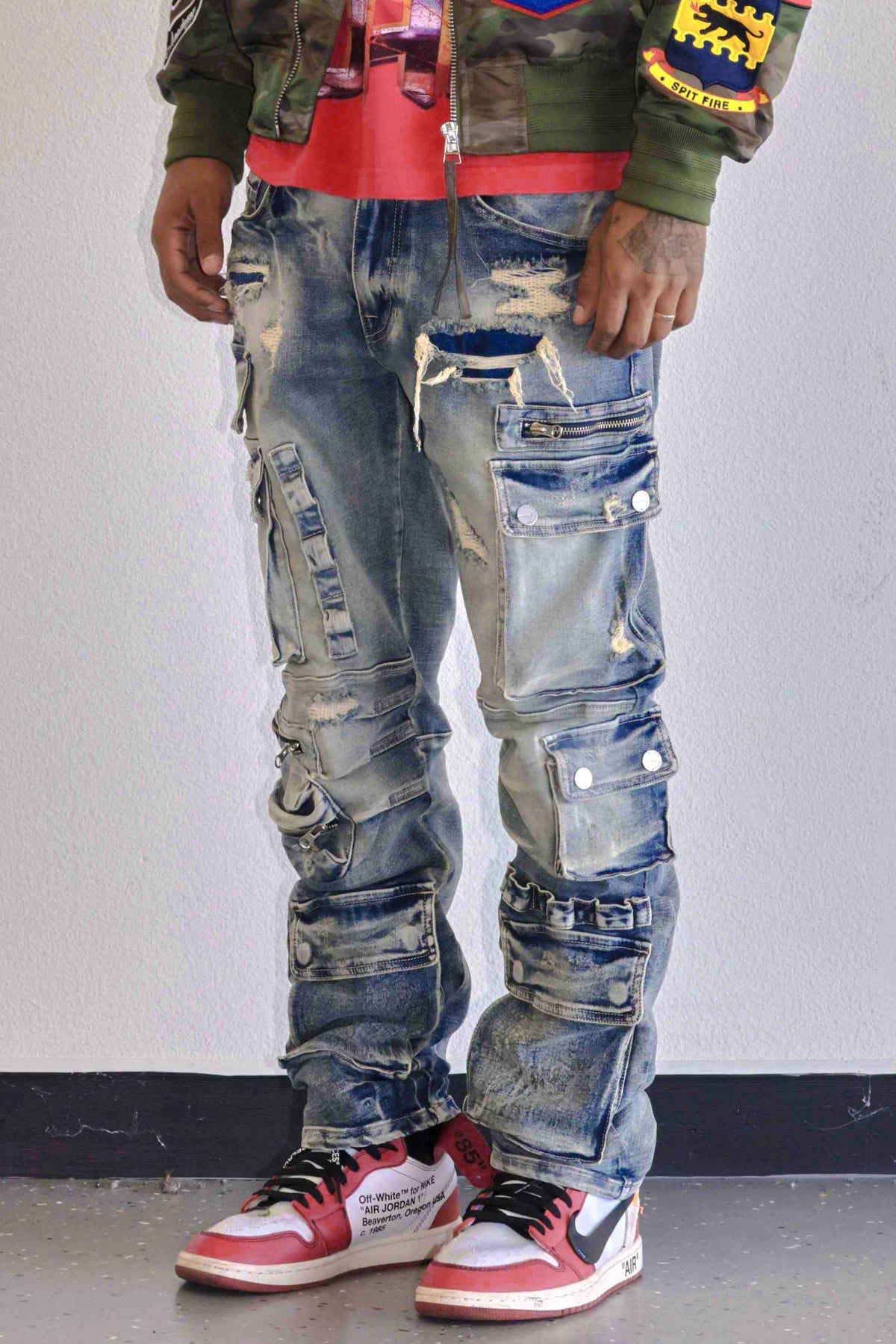 UTILITY CARGO MULTI DENIM PANTS | First Row