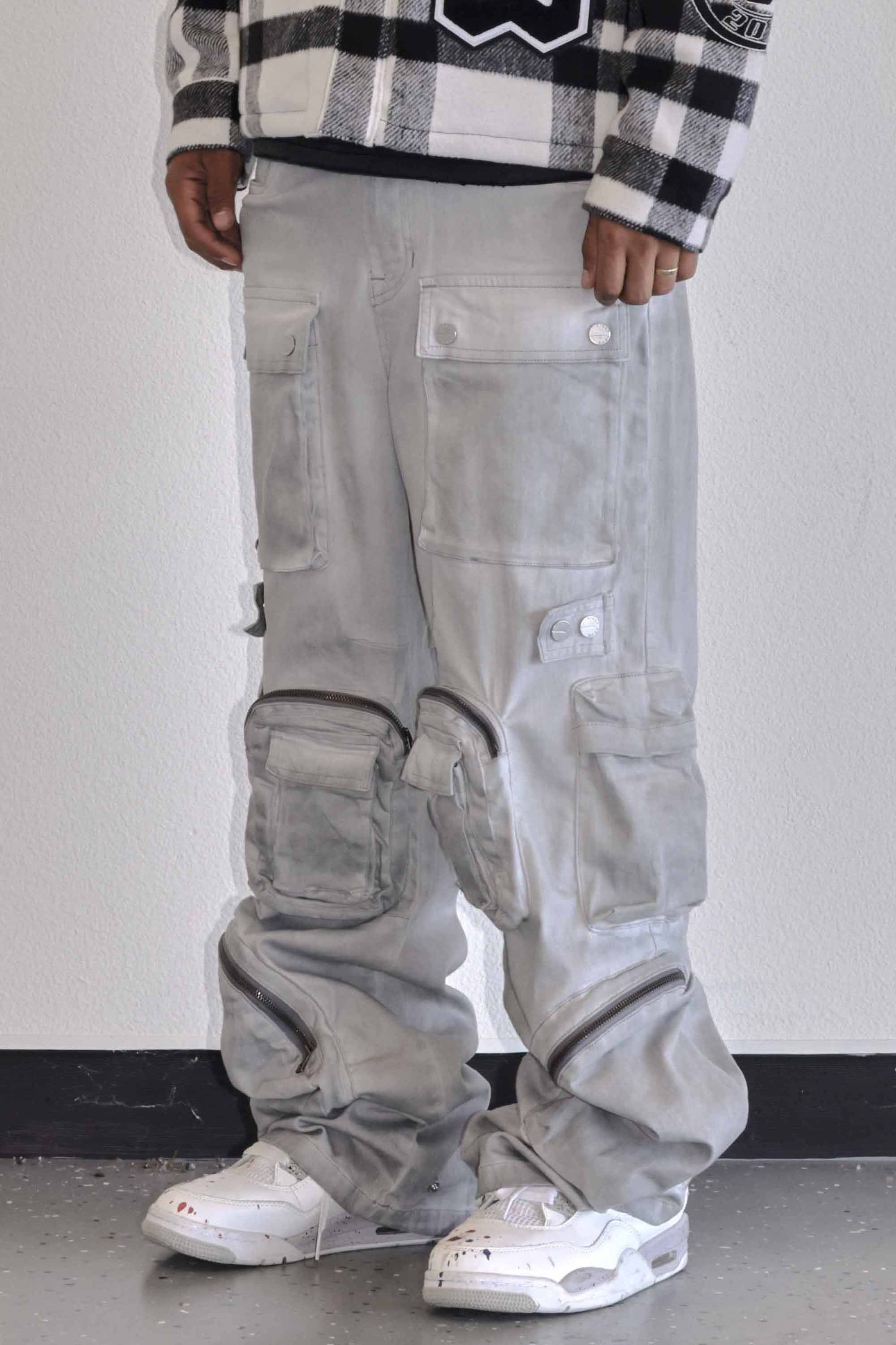 Y2K UTILITY CARGO DENIM PANTS