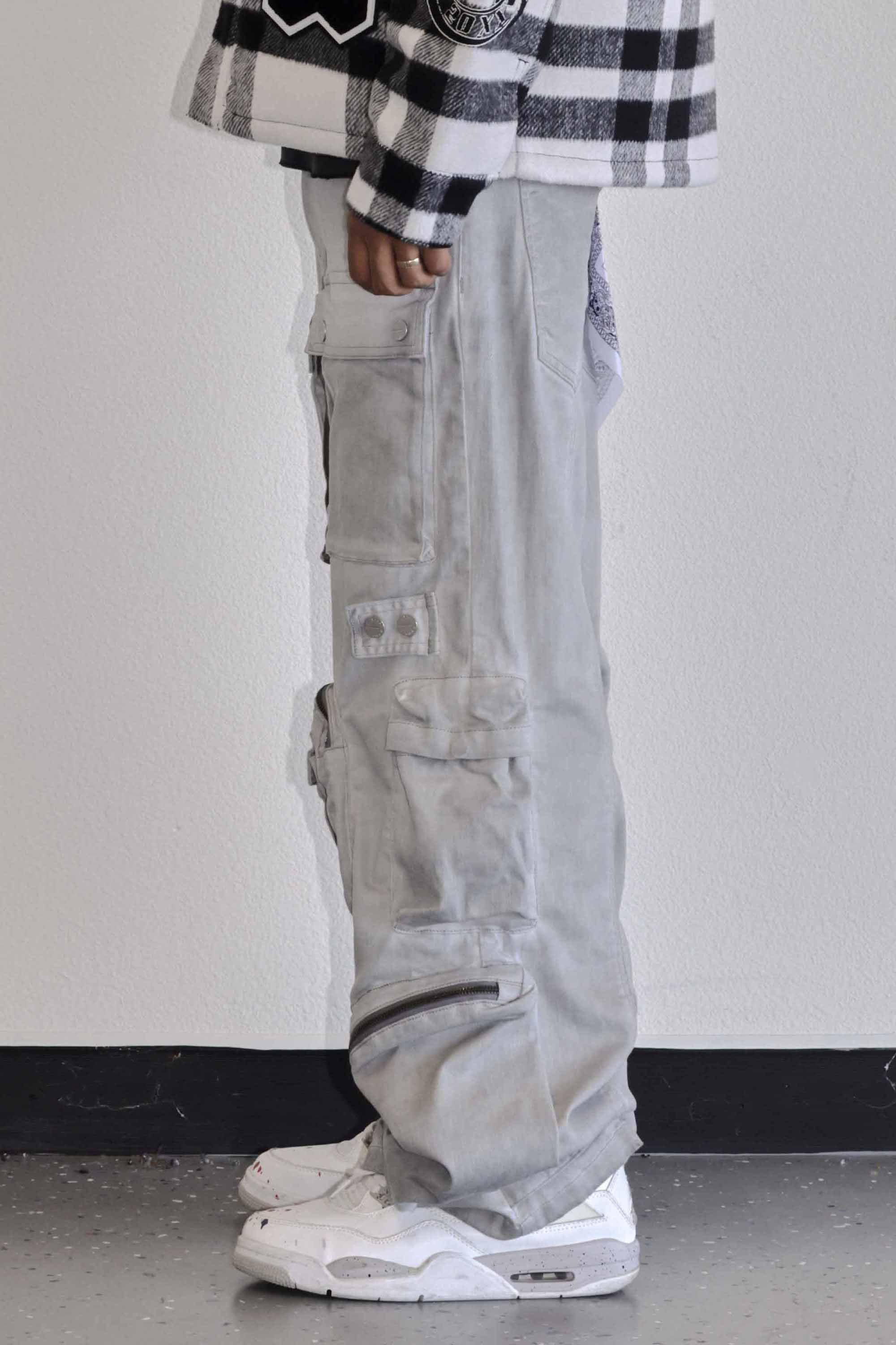 Y2K UTILITY CARGO DENIM PANTS