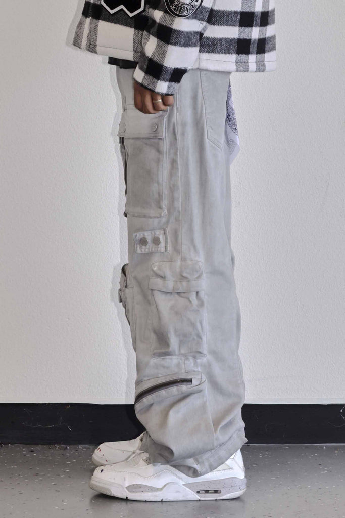 Y2K UTILITY CARGO DENIM PANTS