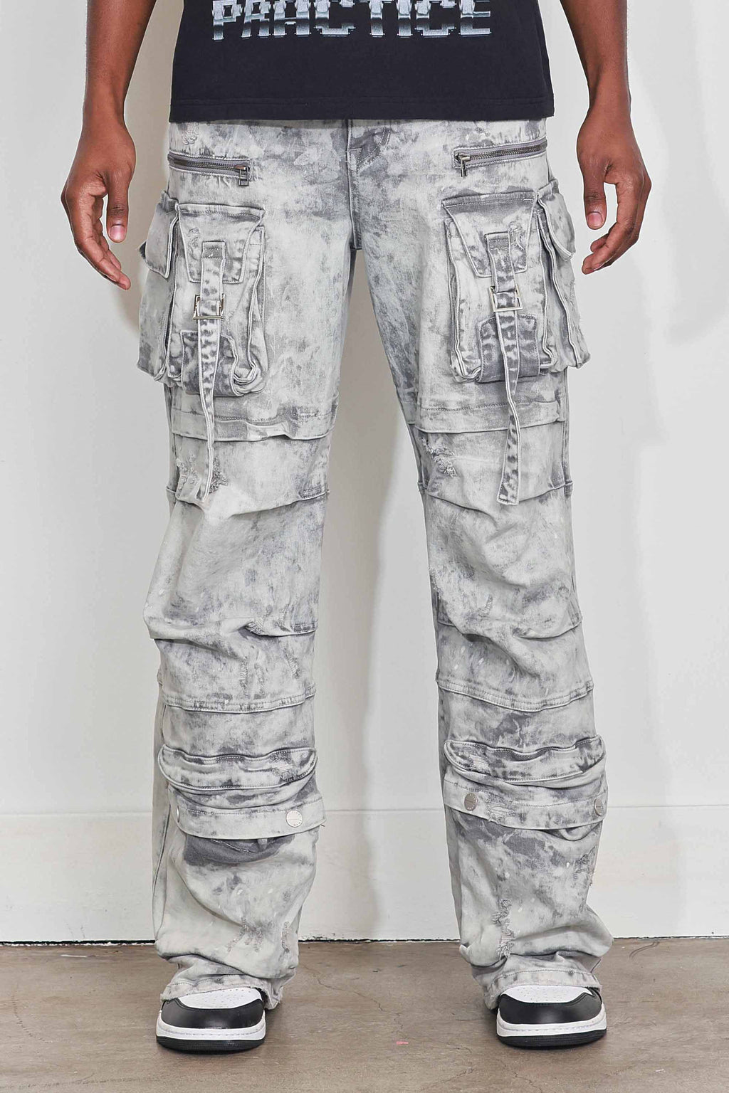Y2K UTILITY CARGO DENIM PANTS