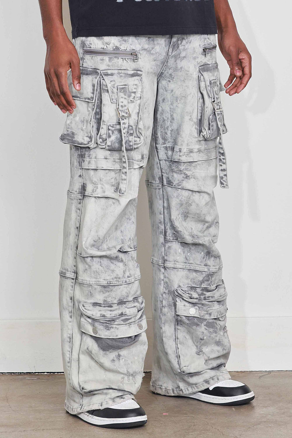 Y2K UTILITY CARGO DENIM PANTS