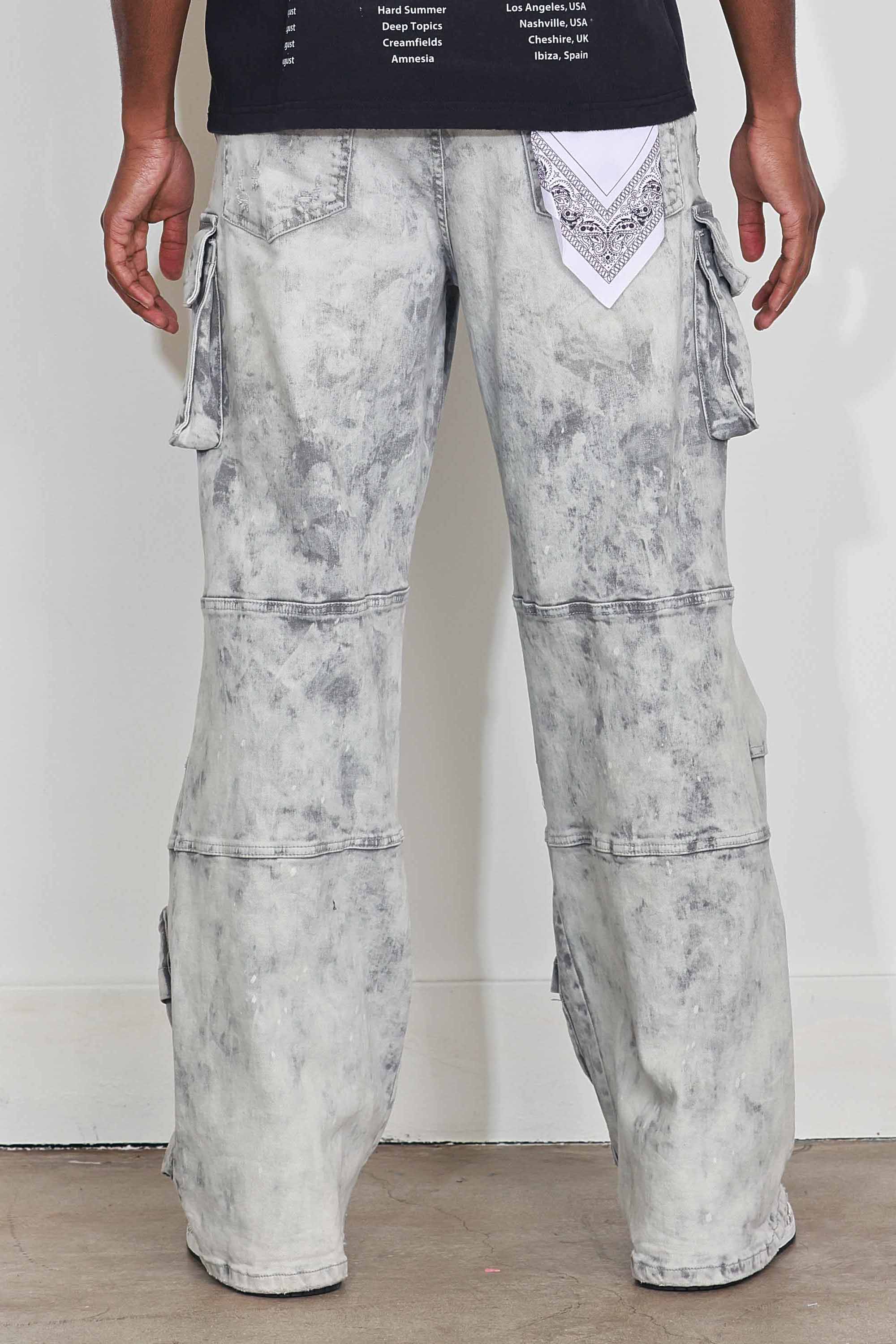 Y2K UTILITY CARGO DENIM PANTS