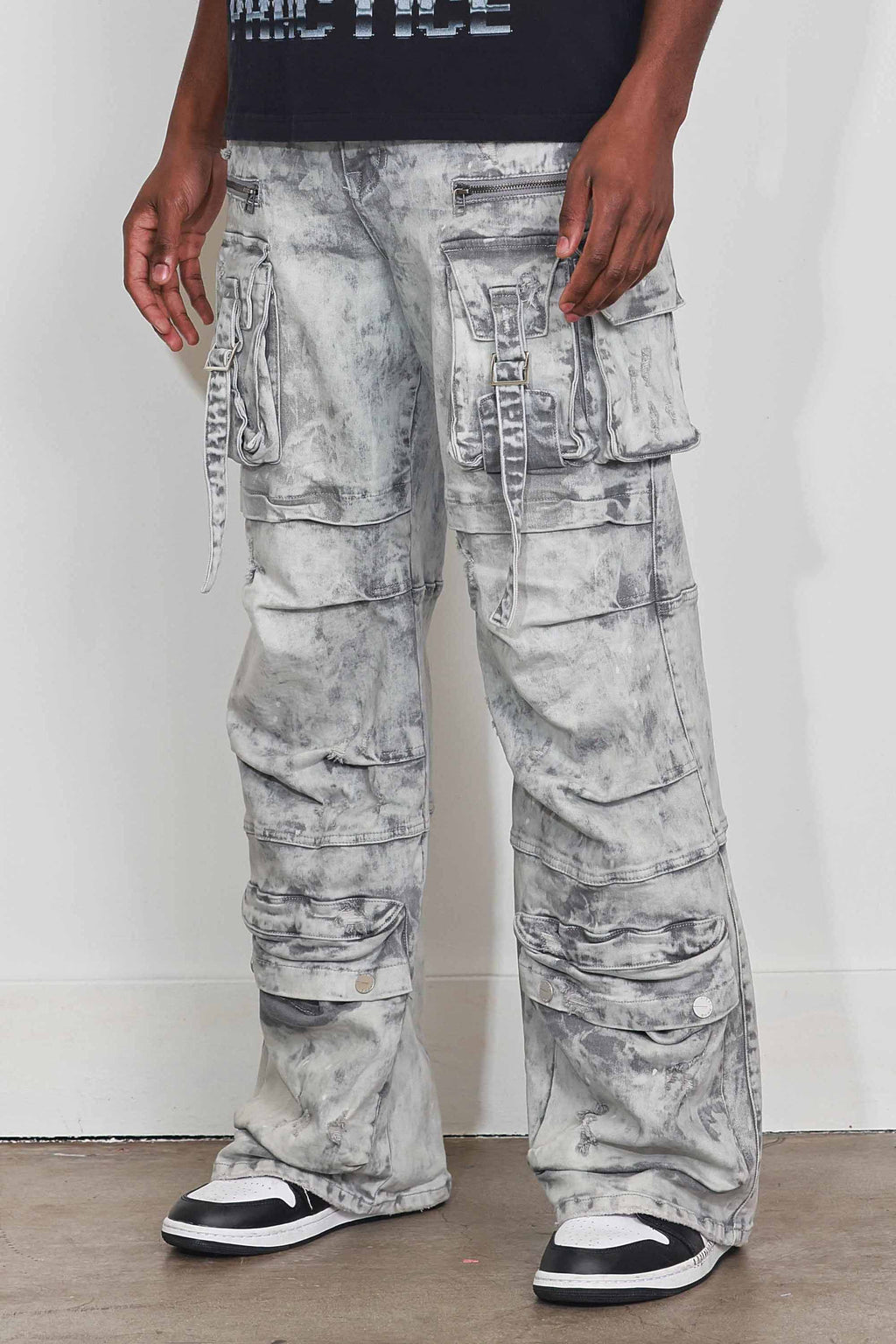 Y2K UTILITY CARGO DENIM PANTS