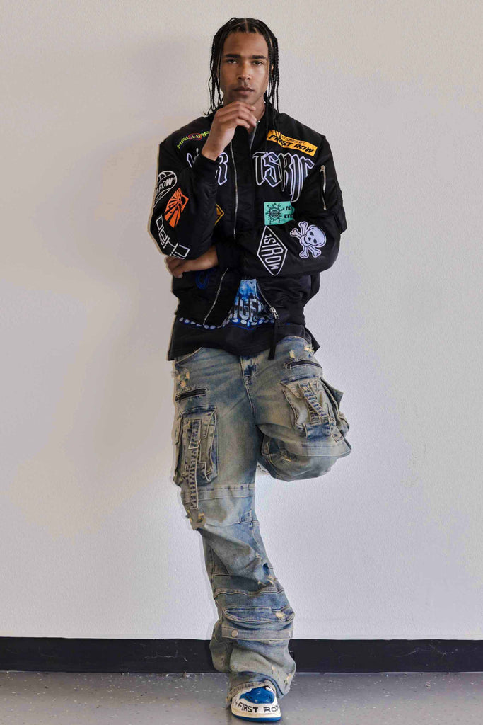 Y2K UTILITY CARGO DENIM PANTS