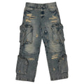 WASHED MULTI CARGO DENIM Y2K PANTS