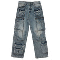 WASHED MULTI CARGO DENIM Y2K PANTS
