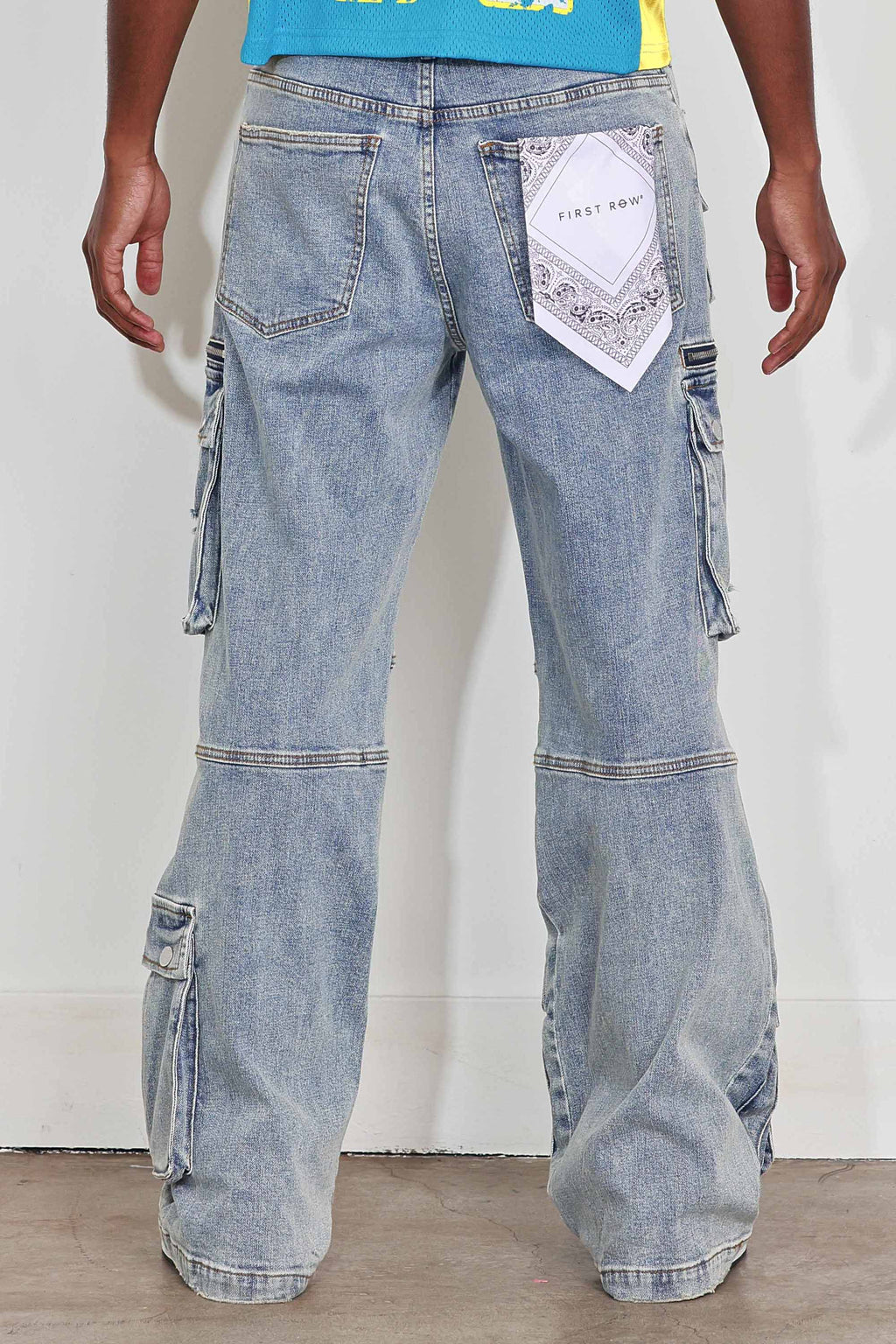 WASHED MULTI CARGO DENIM Y2K PANTS