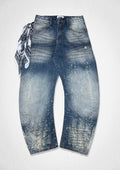 CRYSTAL WASH BARREL JEAN