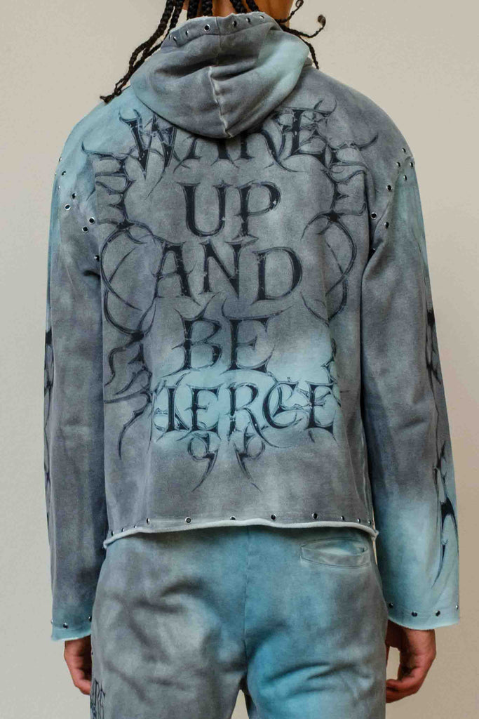 [FRF2210] BEWARE WAKE UP & BE FIERCE GREEN MIST SCORPION HOODIE