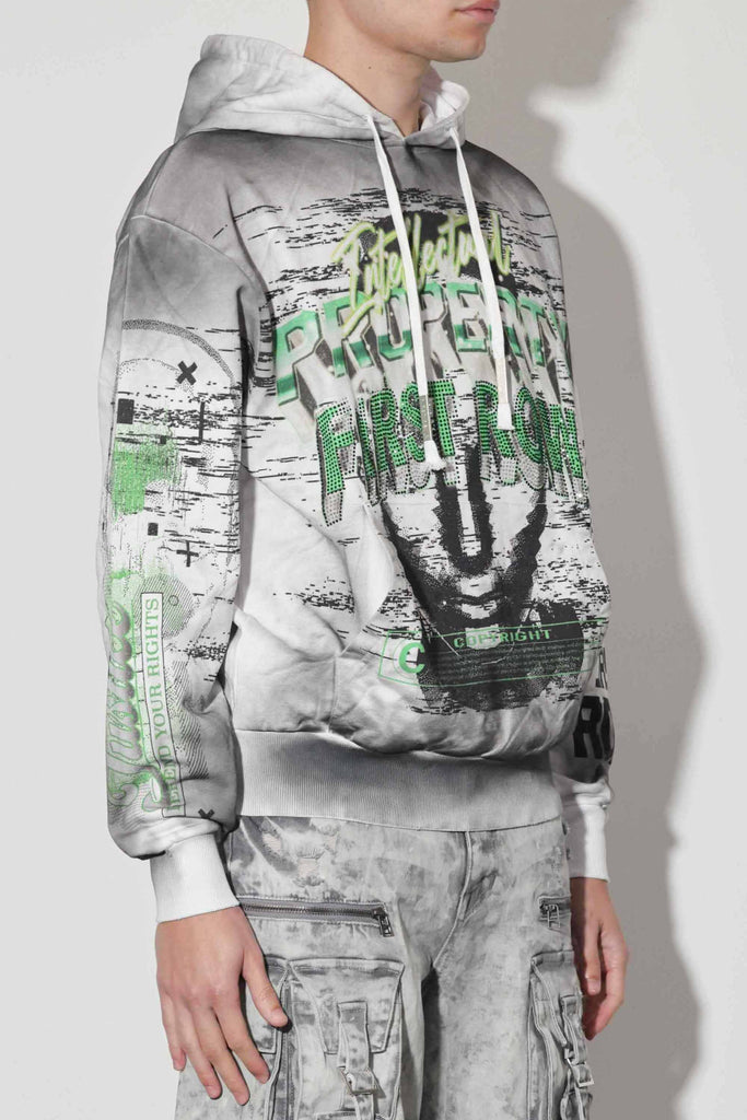 INTELLECTUAL PROPERTY SPRAYED HOODIE