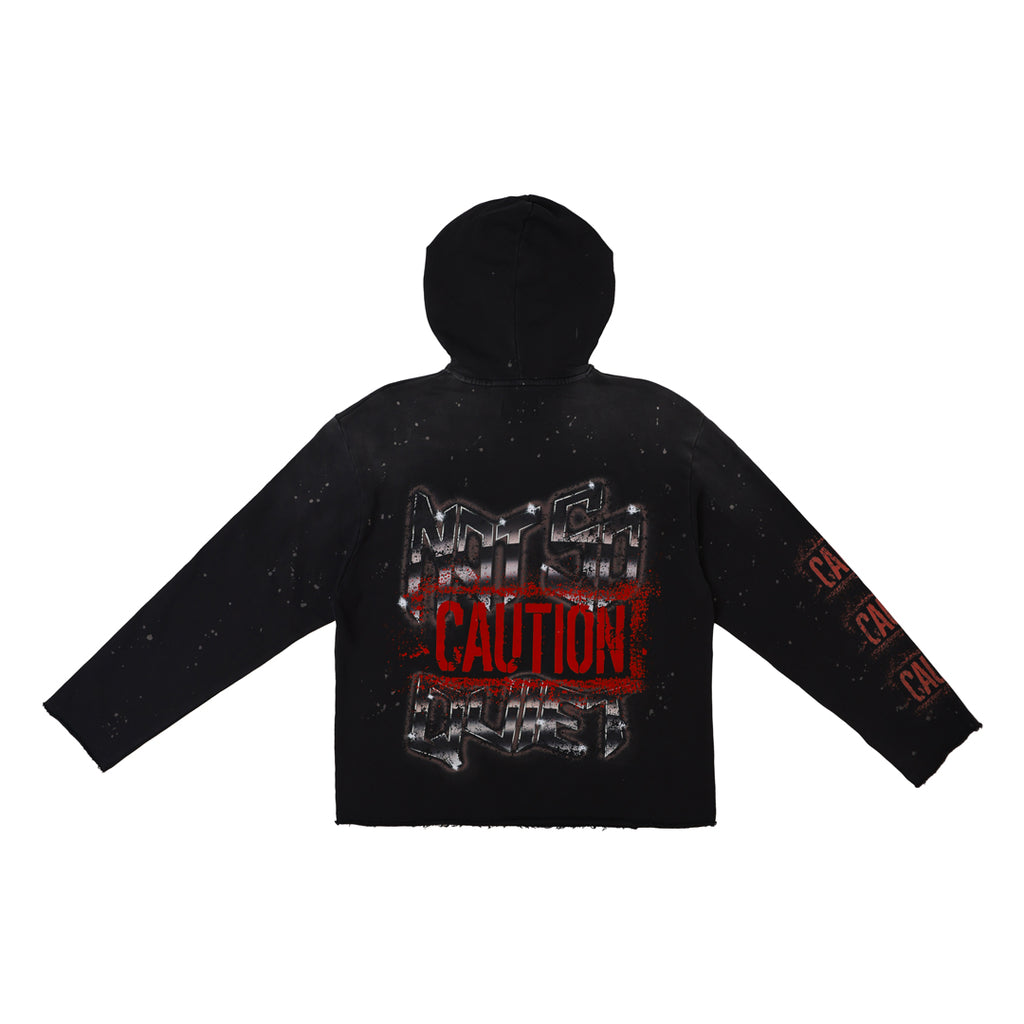 CAUTION NOT SO QUIET GHOST RIDER FLAMES HOODIE