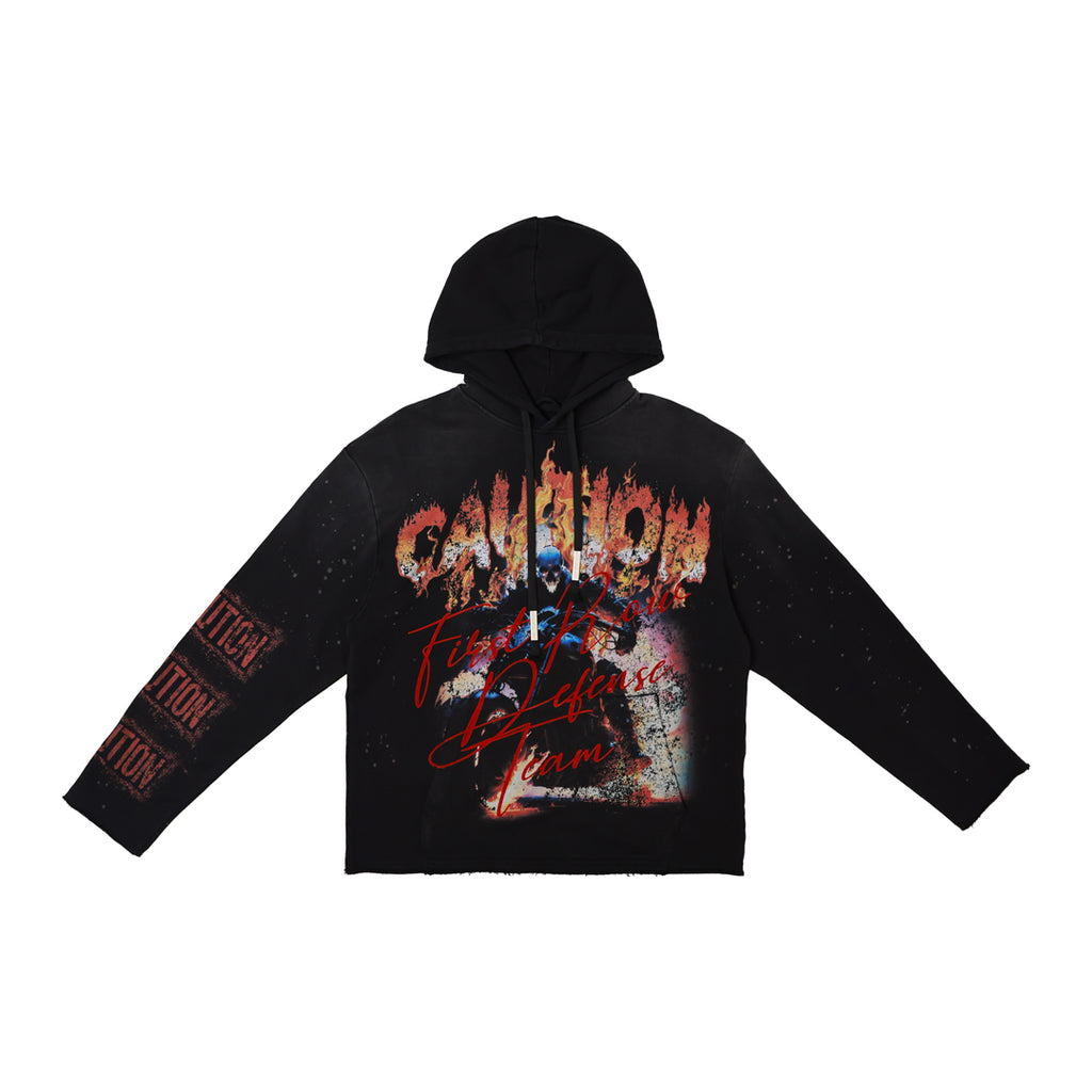 CAUTION NOT SO QUIET GHOST RIDER FLAMES HOODIE