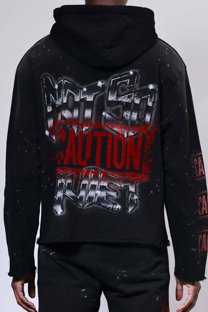 CAUTION NOT SO QUIET GHOST RIDER FLAMES HOODIE