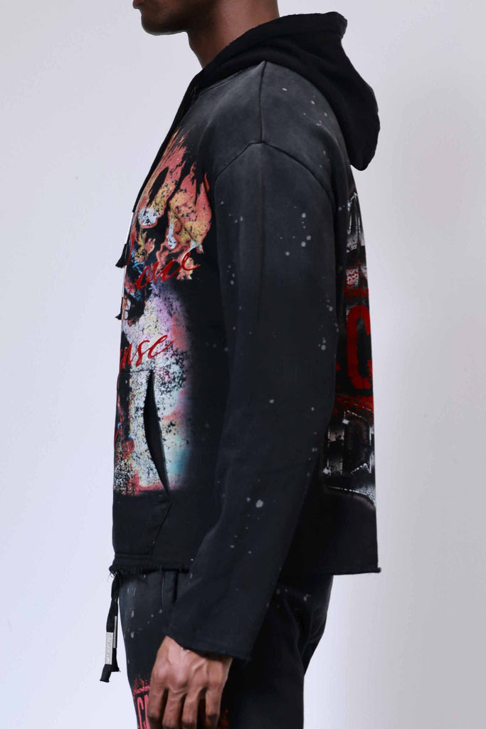 CAUTION NOT SO QUIET GHOST RIDER FLAMES HOODIE