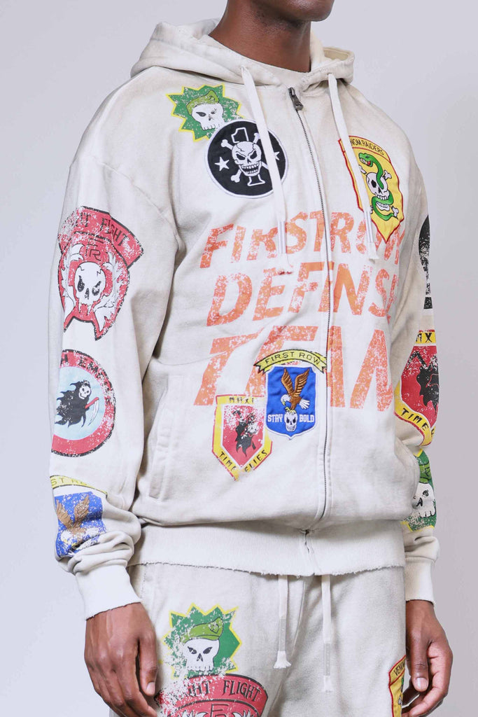 LOGO ALLOVER FULL ZIP HOODIE