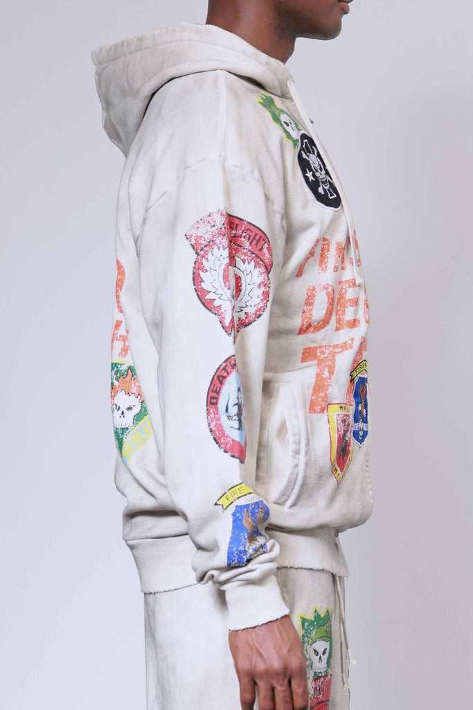 LOGO ALLOVER FULL ZIP HOODIE