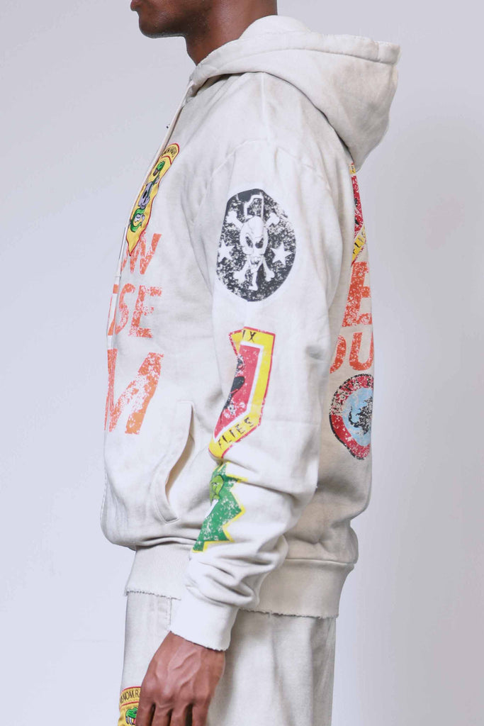 LOGO ALLOVER FULL ZIP HOODIE