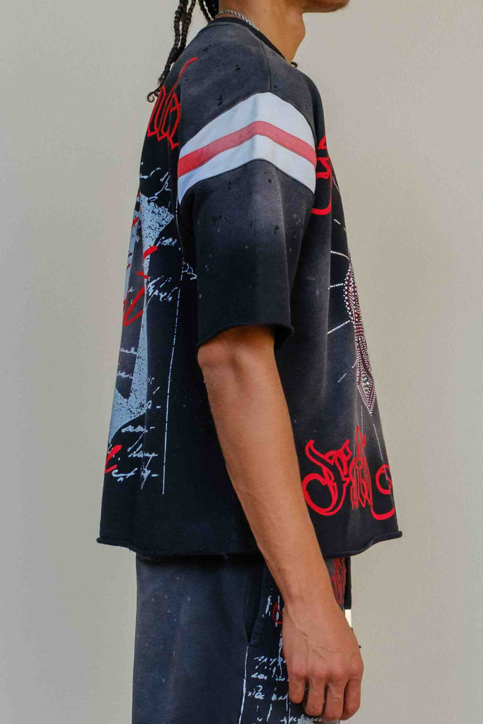 [FRF3013] FAITH DEALER A SACRED VOW HALO VARSITY TEE