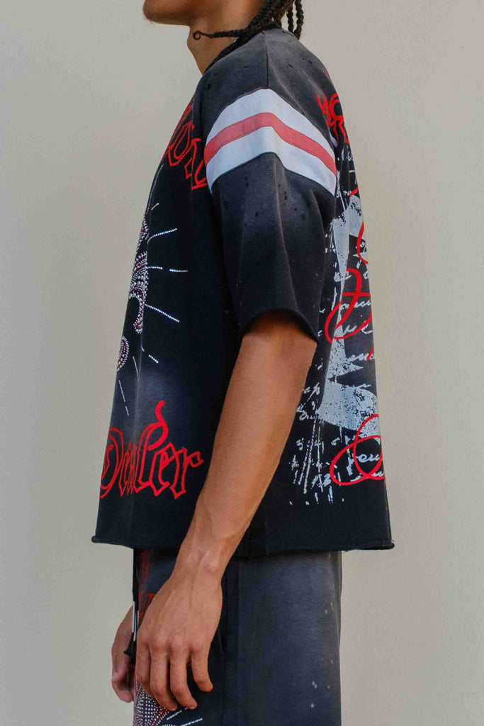 [FRF3013] FAITH DEALER A SACRED VOW HALO VARSITY TEE