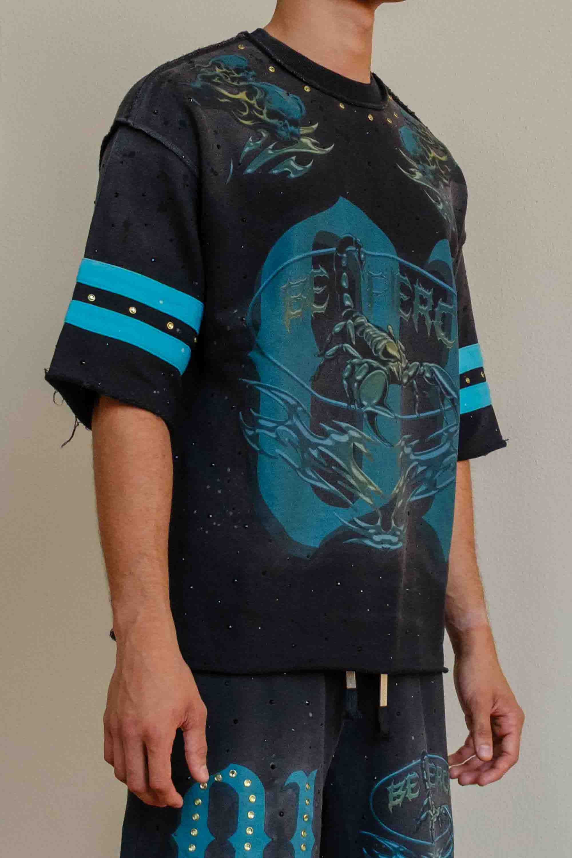 BEWARE WAKE UP & BE FIERCE SCORPION VARSITY TEE