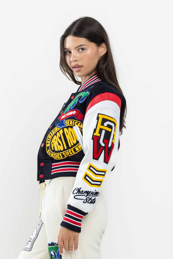 CHAMPIONSHIP WINNER CROPPED VARSITY  JACKET