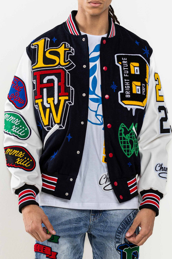 First Row The Future Is Ours Varsity Jacket - Blue