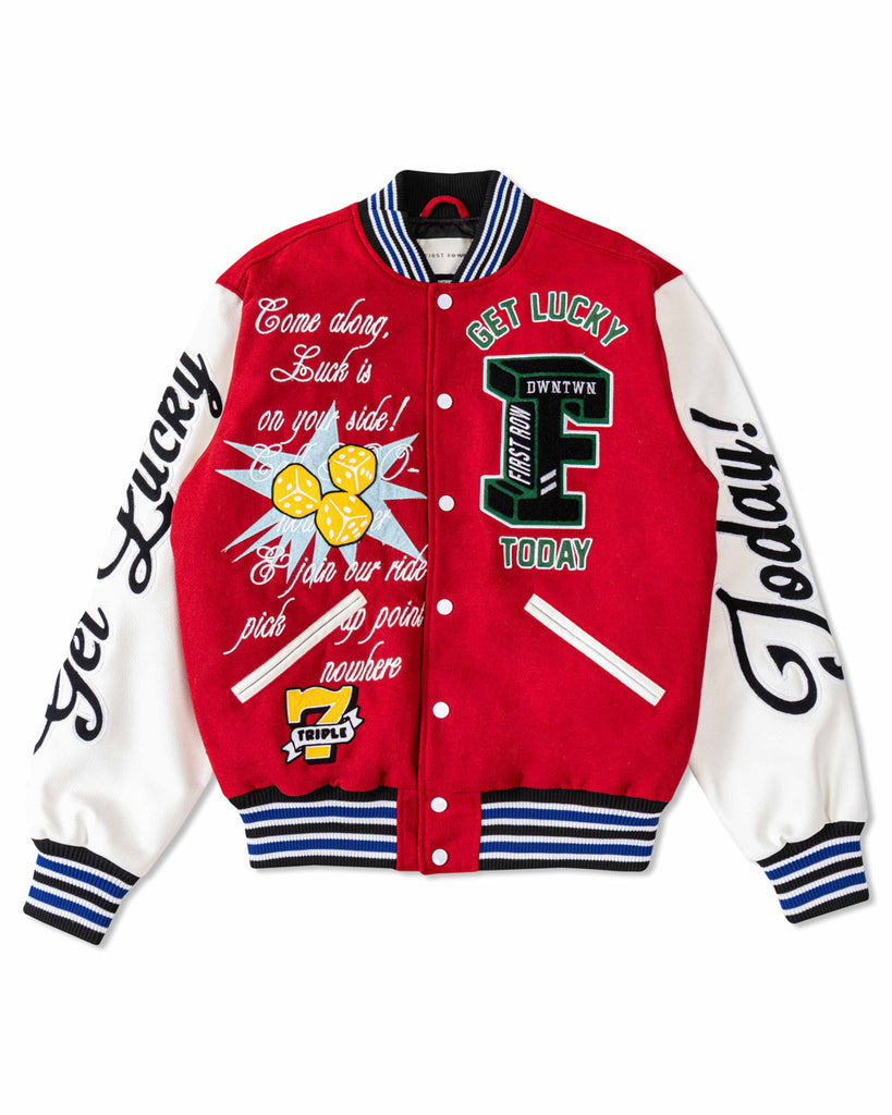 GET LUCKY  TODAY VARSITY JACKET