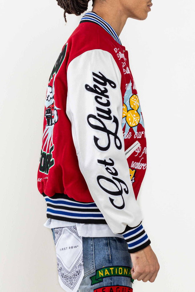 GET LUCKY  TODAY VARSITY JACKET