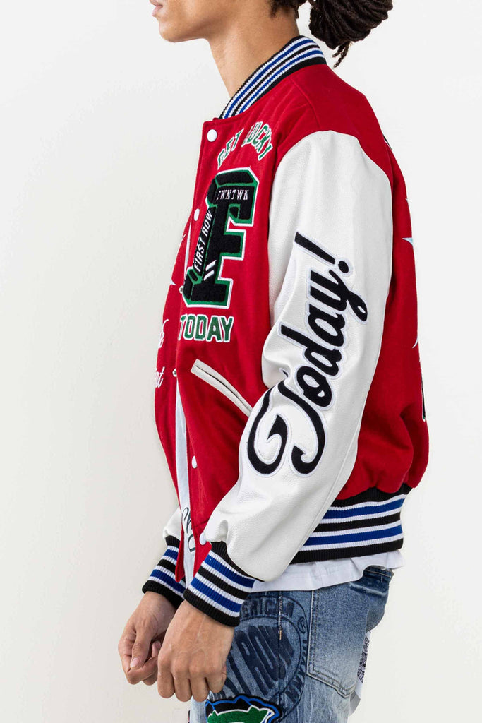 GET LUCKY  TODAY VARSITY JACKET