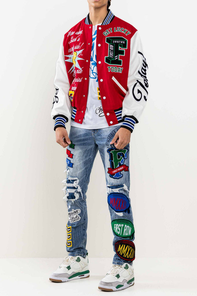 GET LUCKY  TODAY VARSITY JACKET